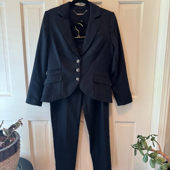 Navy & Black Herringbone Pant Suit - Picture 1 of 9